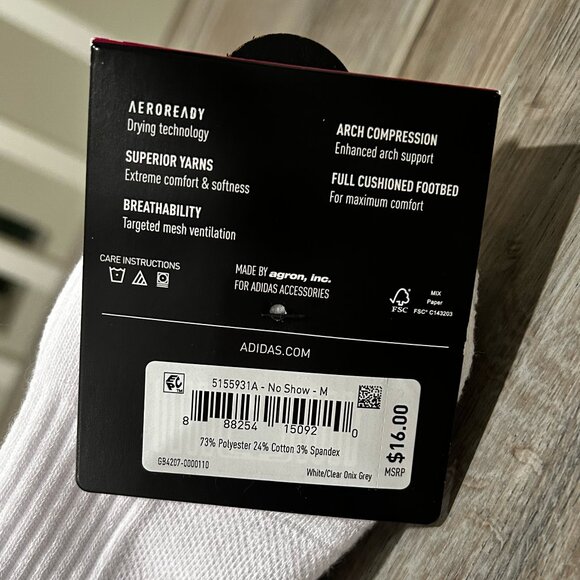 Adidas Women's 3-Pack Classic Cushioned No Show Socks | Size 5-10 - Picture 2 of 3